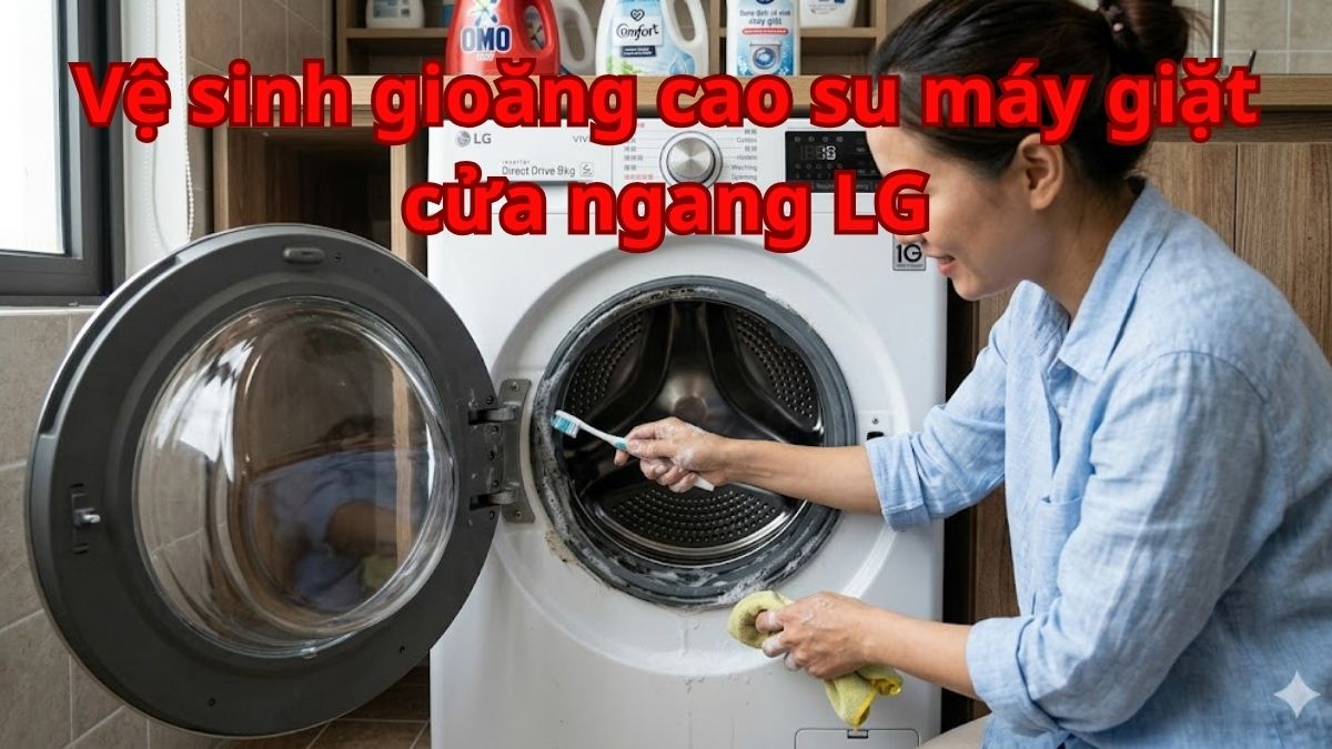 Hướng dẫn vệ sinh gioăng cao su máy giặt cửa ngang LG dễ thực hiện